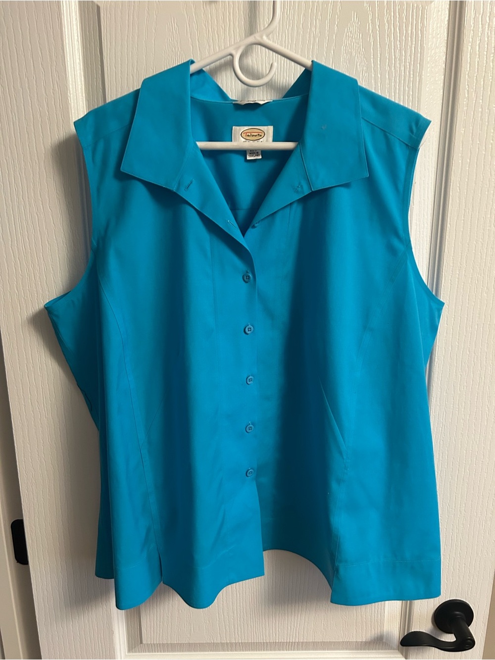 Talbots Sleeveless Button-Front Blouse in Turquoise